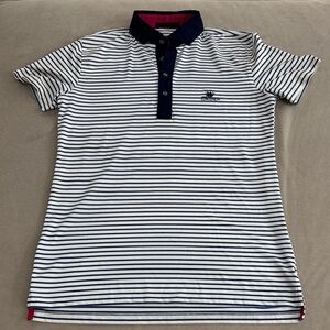 Greyson Navy and White Striped Polo Shirt- Concession